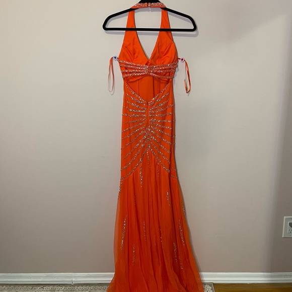 Sean Collection Coral Beaded Gown - Picture 7 of 9